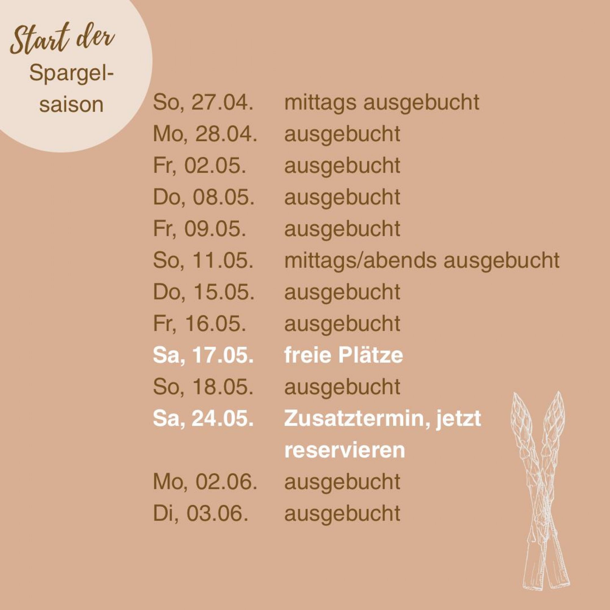 Spargel-Buffet 2025 | Veranstaltungen | Gasthof Hense